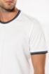 Afbeeldingen van Heren-t-shirt piqué ronde hals S Navy / Off White