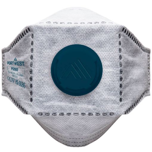 Afbeeldingen van Masque EAGLE Respiratoire FFP3  plat pliable en carbone avec valve (Paquet de 10 pièces)