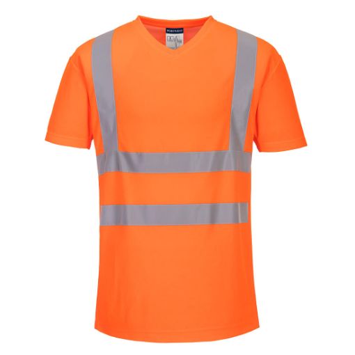 Afbeeldingen van T-shirt col V avec empiècements latéraux en maille aérée
