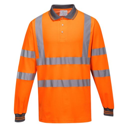 Afbeeldingen van Polo coton majoritaire manches longues