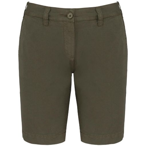 Afbeeldingen van Damesbermuda met verwassen look 34 FR Washed Charcoal