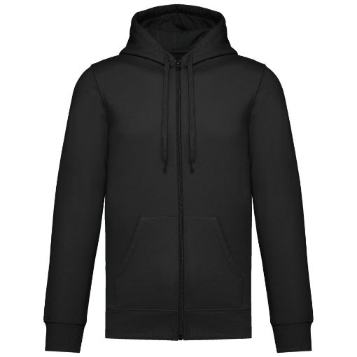 Afbeeldingen van Gerecycled sweater met rits en capuchon uniseks