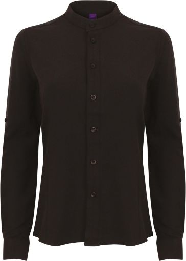 Afbeeldingen van Ladies' Mandarin Shirt with Roll-tan Sleeve