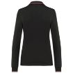 Afbeeldingen van Dames polo van piquétricot met lange mouwen