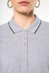 Afbeeldingen van Dames polo van piquétricot met lange mouwen