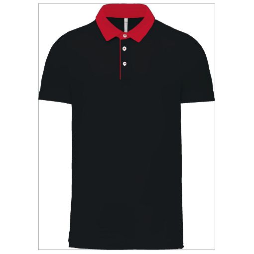 Afbeeldingen van Tweekleurige herenpolo jersey