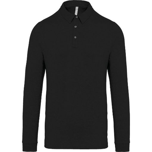 Afbeeldingen van Herenpolo lange mouwen van jersey