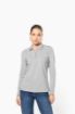 Afbeeldingen van Dames polo van piquétricot met lange mouwen