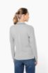 Afbeeldingen van Dames polo van piquétricot met lange mouwen