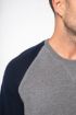 Afbeeldingen van Tweekleurige herensweater BIO French Terry ronde hals raglanmouwen