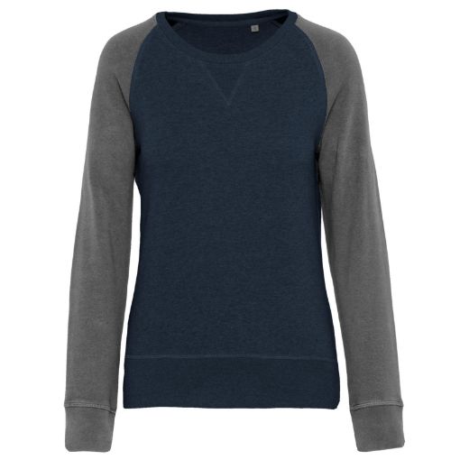 Picture of Ladies' two-tone French Terry organic crew neck raglan sleeve sweatshirt