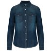 Afbeeldingen van Dames denim blouse lange mouwen