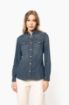Afbeeldingen van Dames denim blouse lange mouwen