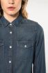 Afbeeldingen van Dames denim blouse lange mouwen