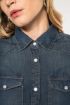 Afbeeldingen van Dames denim blouse lange mouwen