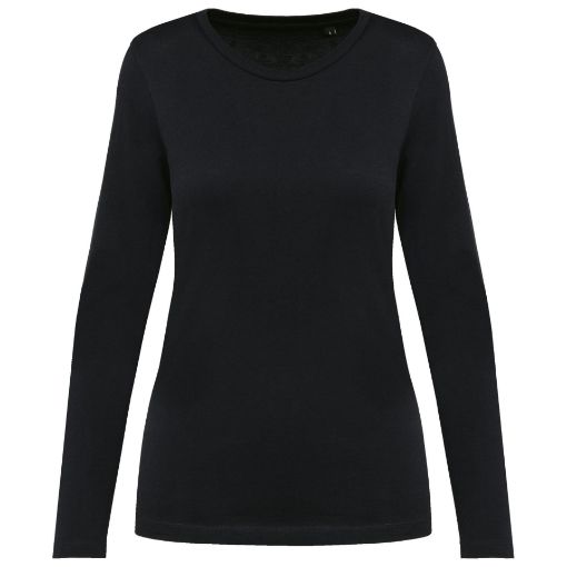 Afbeeldingen van Supima® dames-T-shirt ronde hals lange mouwen