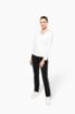 Afbeeldingen van Supima® dames-T-shirt V-hals lange mouwen