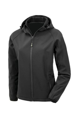 Afbeeldingen van 3-laagse gerecycleerde softshell met capuchon voor dames