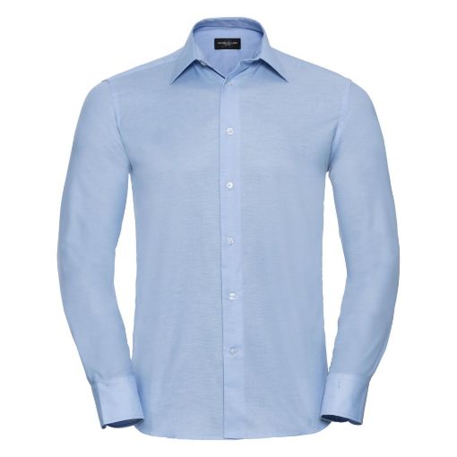 Afbeeldingen van Men's getailleerd oxford overhems met lange mouwen
