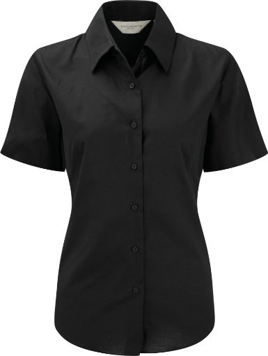 Afbeeldingen van Ladies Short Sleeve Easy Care Oxford Shirt
