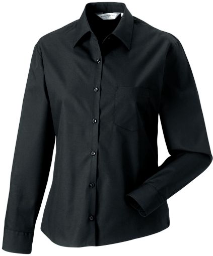 Image de Chemise femme popeline pur coton manches longues