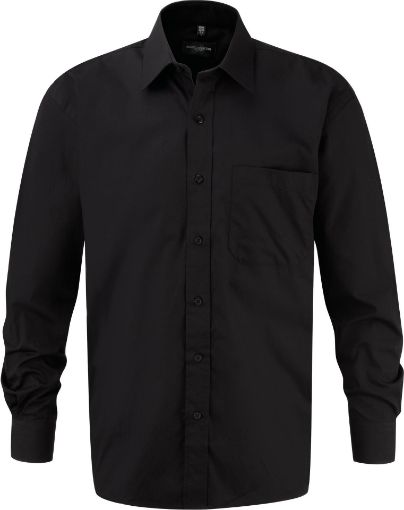 Image de Chemise homme popeline pur coton manches longues
