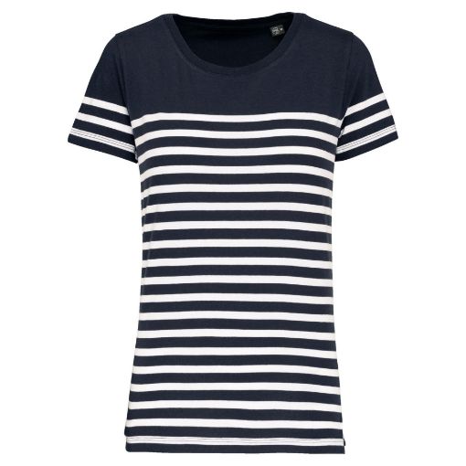 Afbeeldingen van Marine-t-shirt ronde hals Bio dames