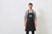 Afbeeldingen van Division - Waxed look denim bib apron with faux leather