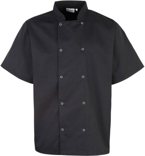 Afbeeldingen van Studded Front Short Sleeve Chef's Jacket