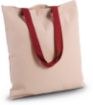 Afbeeldingen van Platte shopper van canvas met contrasterend hengsel