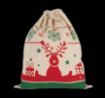 Afbeeldingen van Tas met koord en kerstmotieven