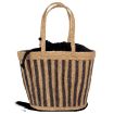 Picture of Eco-friendly striped seagrass basket bag