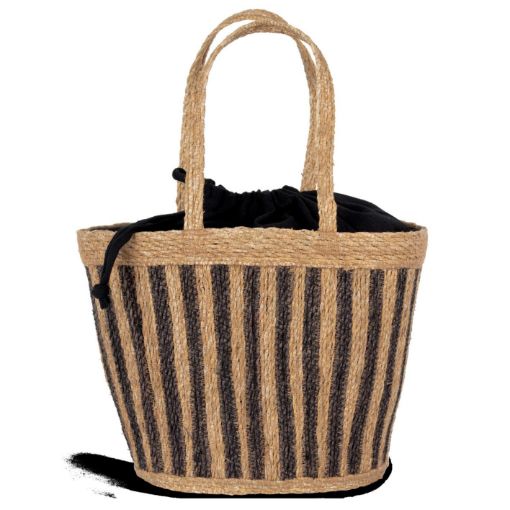 Picture of Eco-friendly striped seagrass basket bag