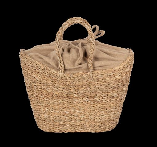 Picture of Eco-friendly half-moon seagrass basket bag