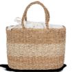 Picture of Eco-friendly striped seagrass basket bag