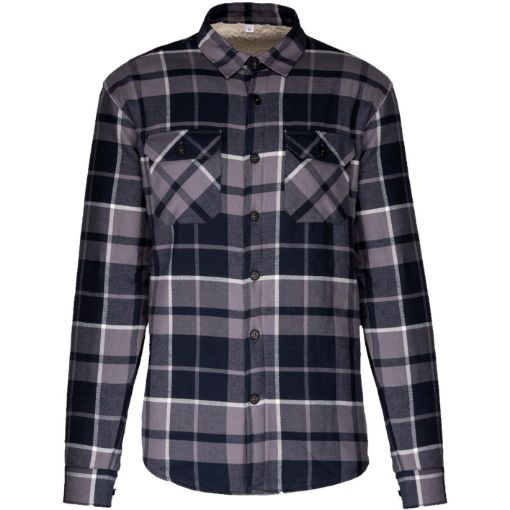 Afbeeldingen van Geruit overshirt met sherpavoering