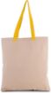 Afbeeldingen van Platte shopper van canvas met contrasterend hengsel