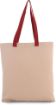 Afbeeldingen van Platte shopper van canvas met contrasterend hengsel