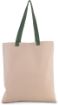 Image de Sac shopping plat en toile avec poignées contrastées