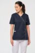 Afbeeldingen van Damesblouse in polykatoen met drukknopen