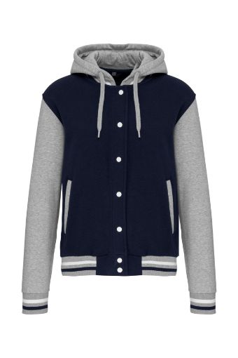 Afbeeldingen van College jacket met capuchon unisex