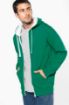 Afbeeldingen van Herensweater met rits en capuchon in contrasterende kleur