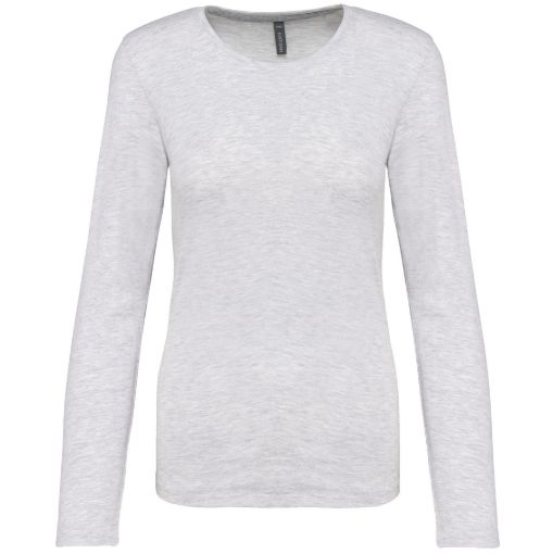 Afbeeldingen van Dames T-shirt ronde hals lange mouwen