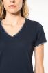 Afbeeldingen van Dames-t-shirt piqué V-hals