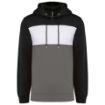 Afbeeldingen van Driekleurige unisex sweater met capuchon