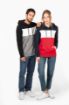 Afbeeldingen van Driekleurige unisex sweater met capuchon