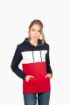 Afbeeldingen van Driekleurige unisex sweater met capuchon