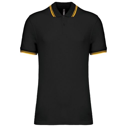 Image de Polo homme manches courtes à liserés contrastés