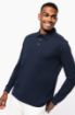 Bild von Langarm-Polohemd für Herren aus Jersey