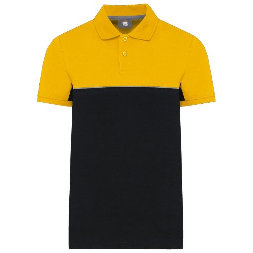 Bild von Zweifarbiges Kurzarm-Unisex-Polohemd